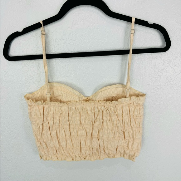 ZARA BUSTIER CROP TOP BLOGGERS FAV RUCHED BEIGE - Picture 6 of 7